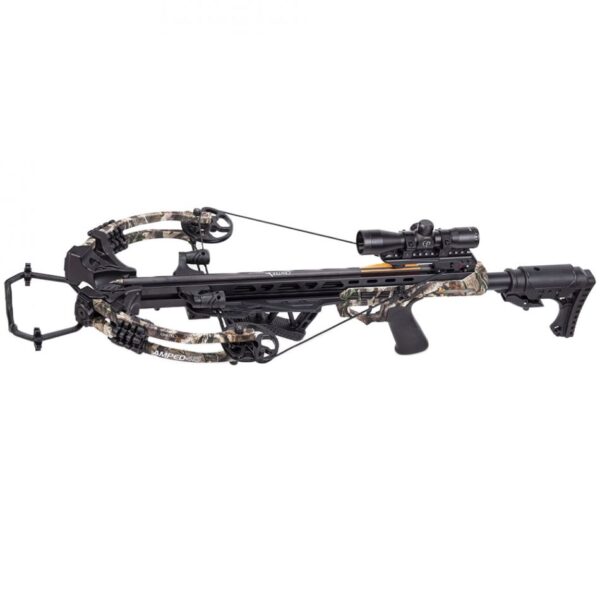 AXCA200FCK : Amped™ 425 Compound Crossbow 3×20″ Carbon 4×32 Scope Quiver Rail Lube Rope Cocker