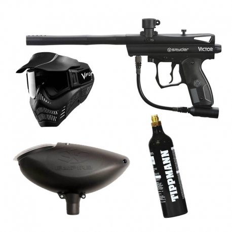Spyder Victor Black Starter Paintball Gun Package