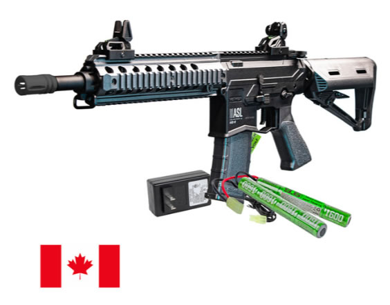 Valken ASL Series MOD-M AEG Airsoft Rifle w/ Battery & Charger Combo (Black/Grey) - Canada