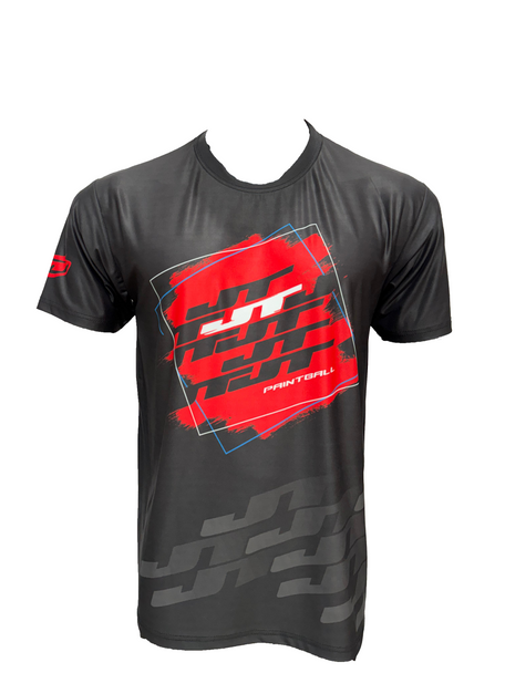 JT Stretchy Soft Paintball T-Shirt Red/Blue/Black