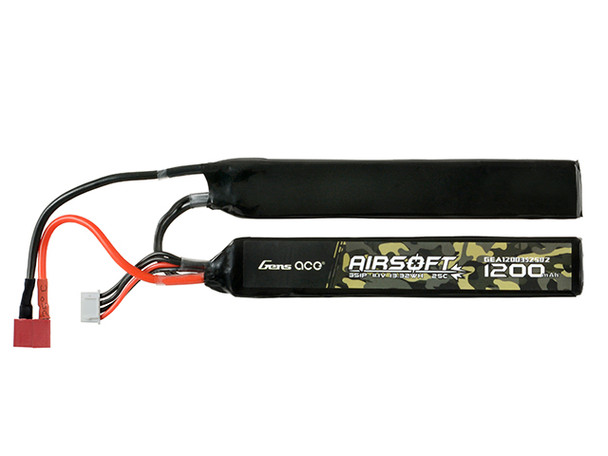 Gens Ace 11.1V 1200 mAh 25C Li-Po 2-Panel Deans Airsoft Battery