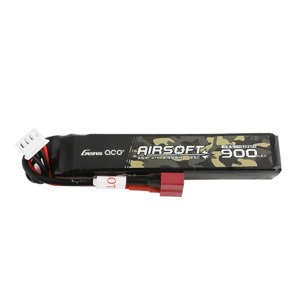 Gens Ace 11.1V 900mAh 25C Li-Po Stick Deans Airsoft Battery