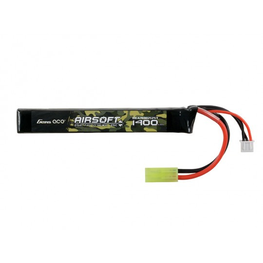 Gens Ace 7.4V 1400 mAh 25C Li-Po Stick Airsoft Battery