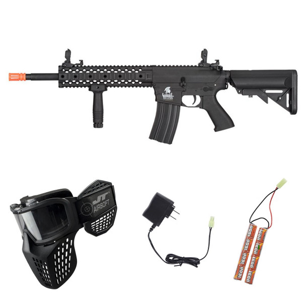Lancer Tactical M4 Gen 2 EVO Carbine Airsoft Gun Starter Package – Black