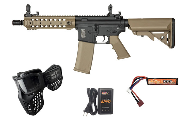 Specna Arms F01 FLEX Gate X-ASR Carbine Airsoft Rifle Starter Package – Black/Tan
